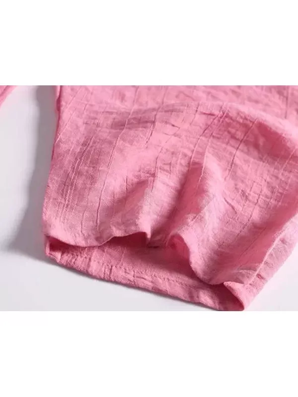 Pyjama En Lin Rose Pour Femme "Secret de Lys"