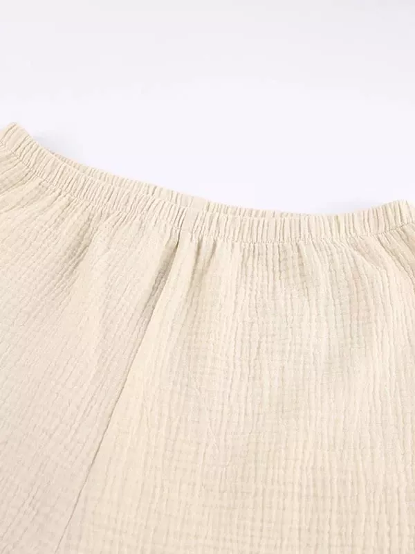 Pyjama Pour Femme En Coton Beige "Nuage de Douceur"