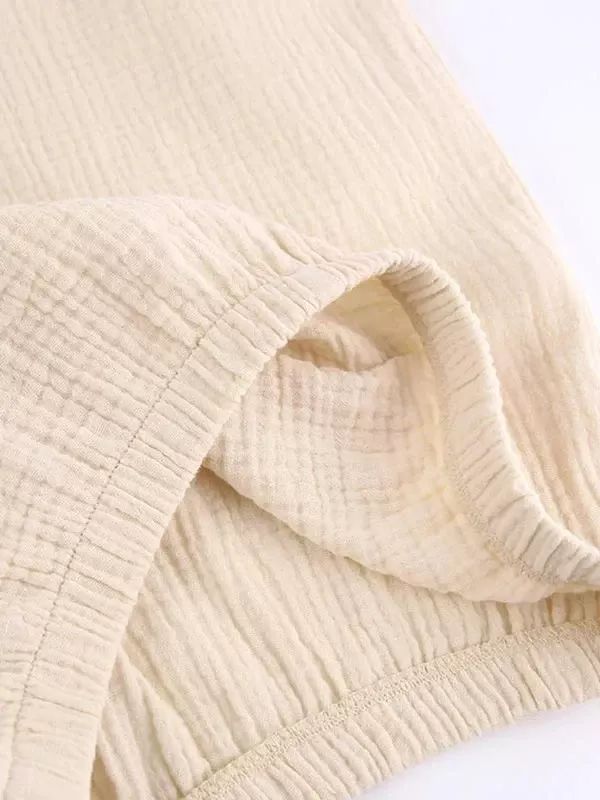 Pyjama Pour Femme En Coton Beige "Nuage de Douceur"