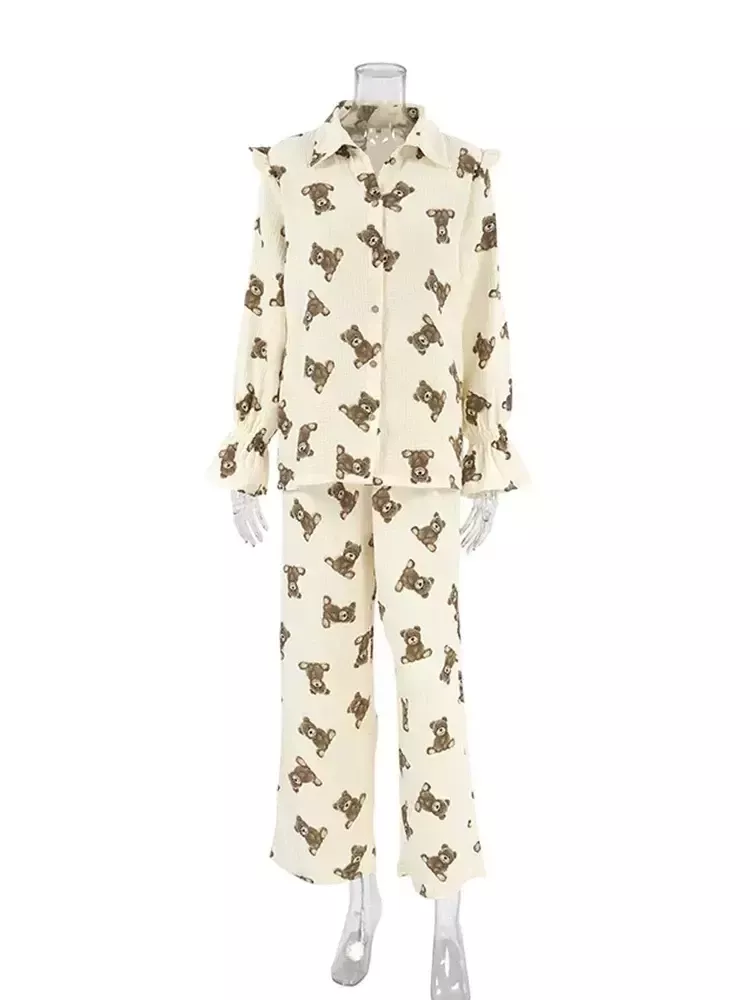 Beau Pyjama Pour Femme En Coton "Ourson"