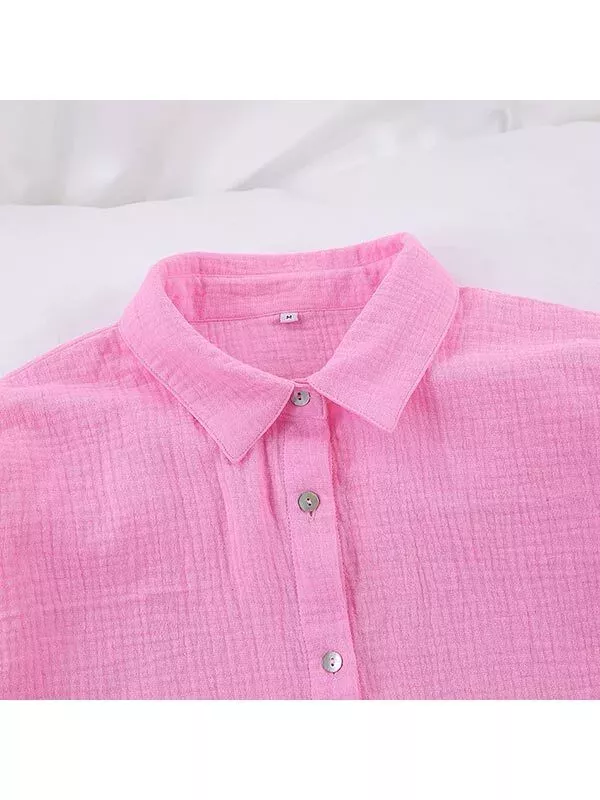 Pyjama Short en Coton Rose Pour Femme "Soupir d'Étoiles"