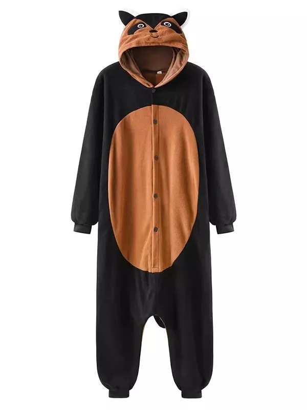 Combinaison Pyjama Pour Femme "Raton Laveur Noir"