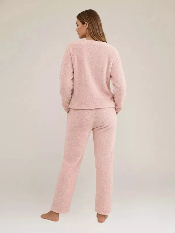 Pyjama Moumoute Pour Femme Rose "Eden Polaire"