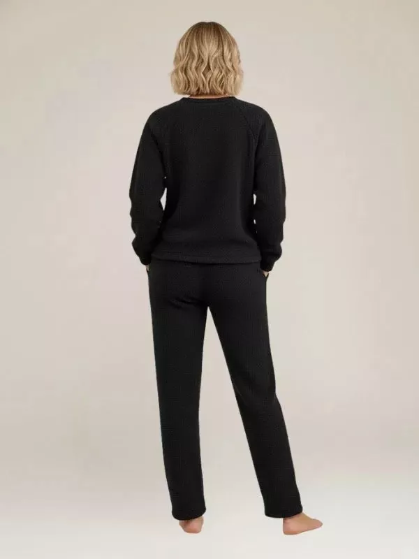 Pyjama Noir Tout Doux Pour Femme "Eden Polaire"