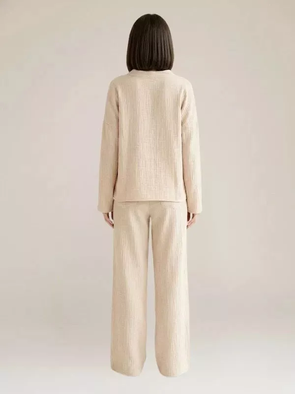 Pyjama Pour Femme En Coton Beige "Nuage de Douceur"