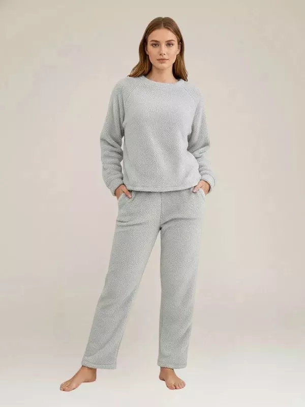 Pyjama Pour Femme Chaud Gris "Eden Polaire"