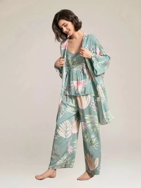 Ensemble Pyjama Pour Femme 3 Pièces "Souffle de Jasmin"