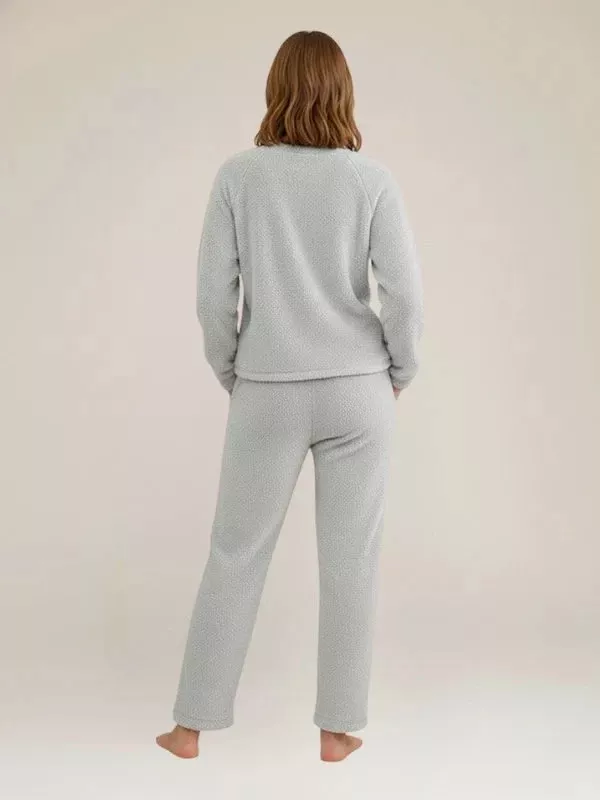 Pyjama Pour Femme Chaud Gris "Eden Polaire"