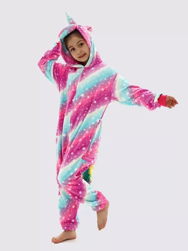 Combinaison Pyjama Pour Fille "Licorne Étoilée"