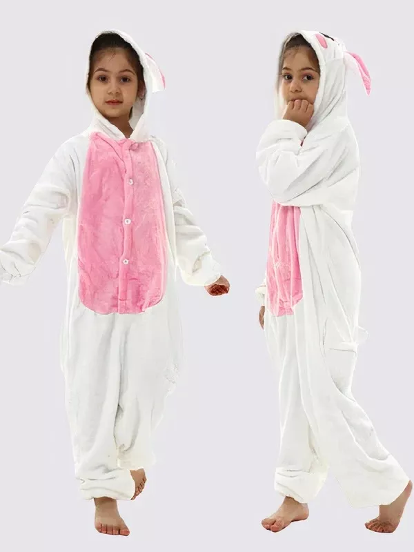 Combinaison Pyjama Pour Fille "Lapin Rose"