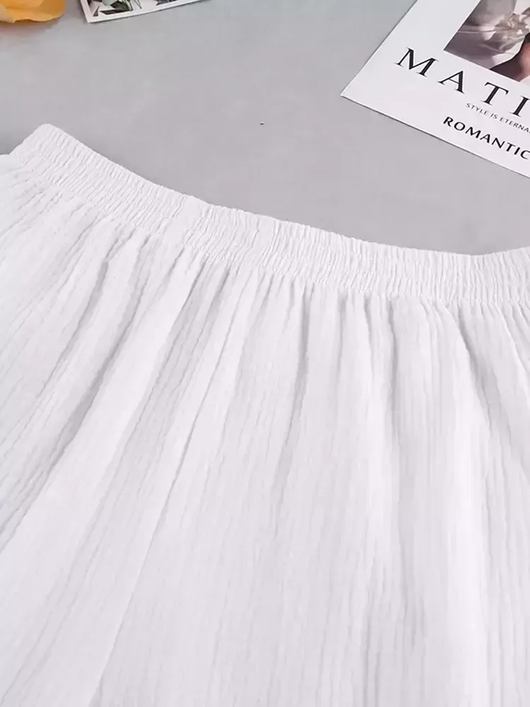 Pyjama Blanc En Coton Pour Femme "Orchidée de Nuit"