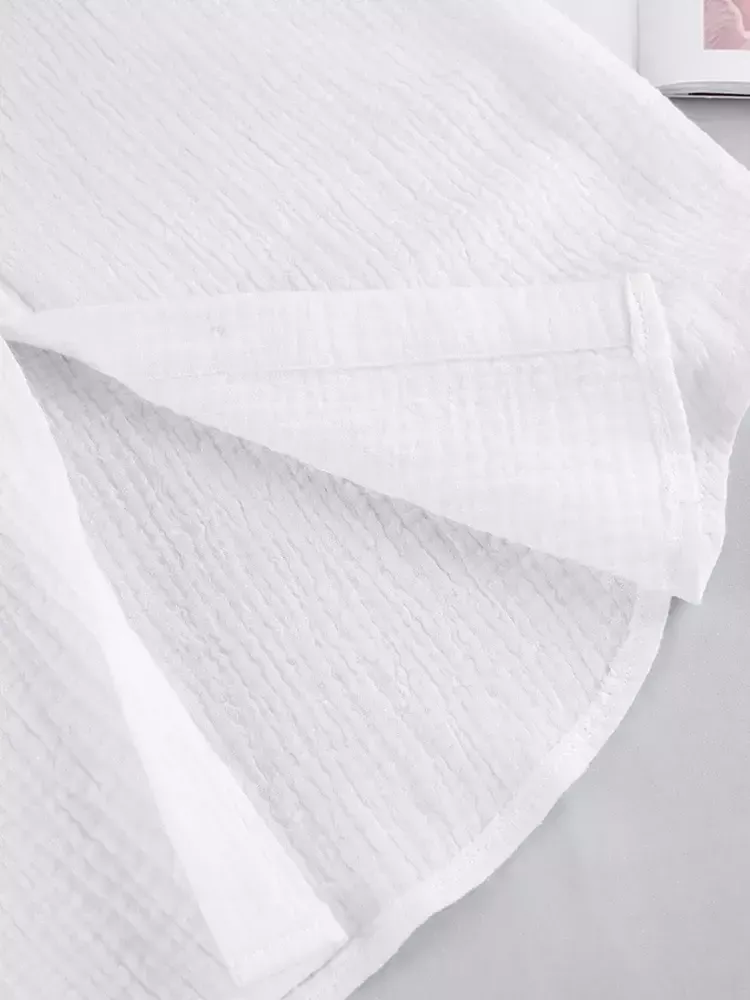 Pyjama Blanc En Coton Pour Femme "Orchidée de Nuit"