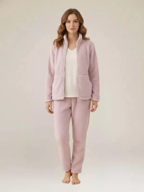 Pyjama Chaud Polaire Lavande Pour Femme "Rêve Polaire"