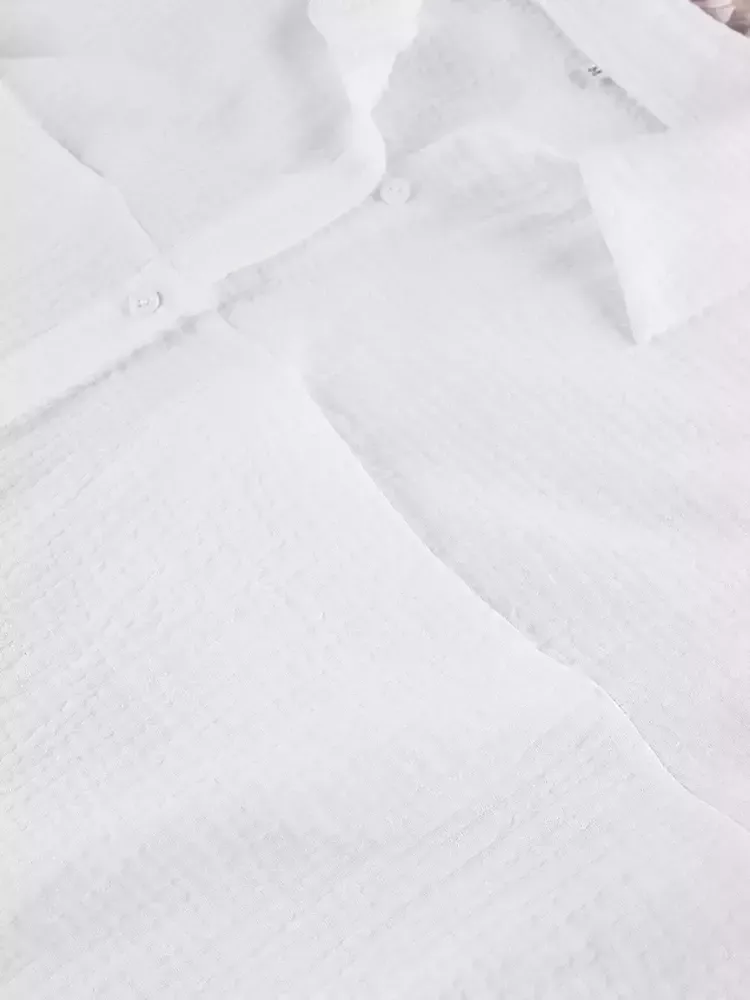 Pyjama Blanc En Coton Pour Femme "Orchidée de Nuit"