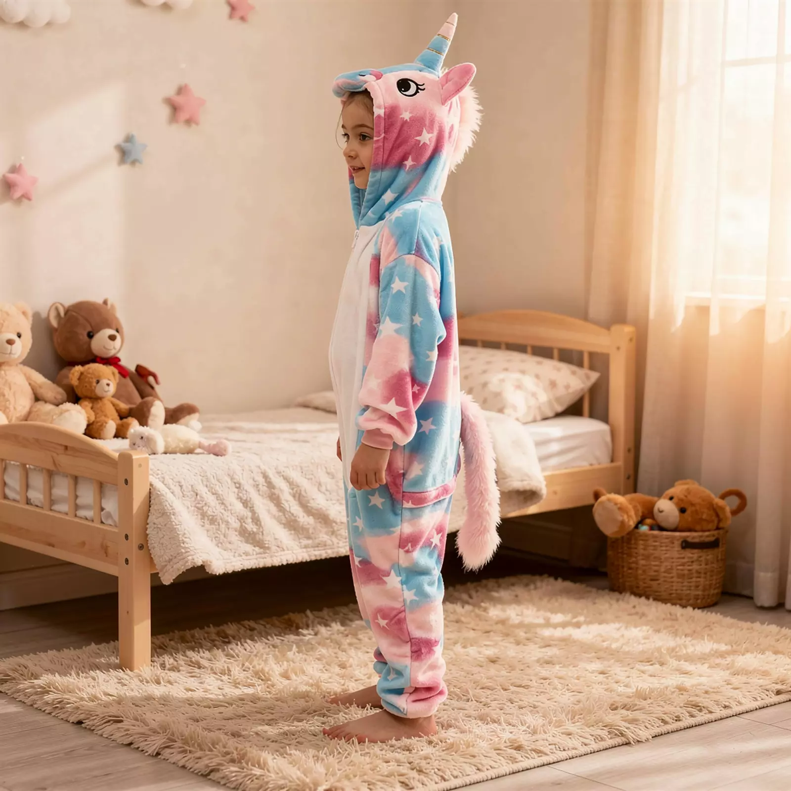 Combinaison Pyjama Fille "Licorne Féerique Étoilée"