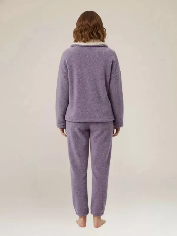 Pyjama En Polaire Violet Pour Femme "Flocon de Douceur"