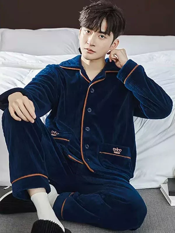 Pyjama Chaud Pour Homme Bleu "Royal"