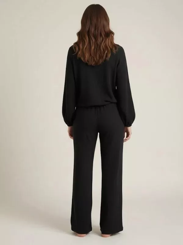 Pyjama Noir En Coton Pour Femme "Mélodie de Nuit"