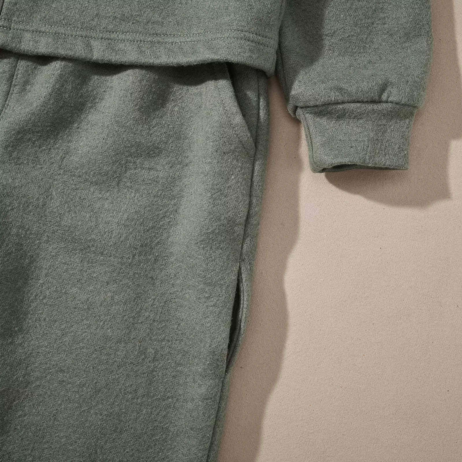 Pyjama Chaud Pour Femme en Flanelle Vert Sauge "Eden Polaire"