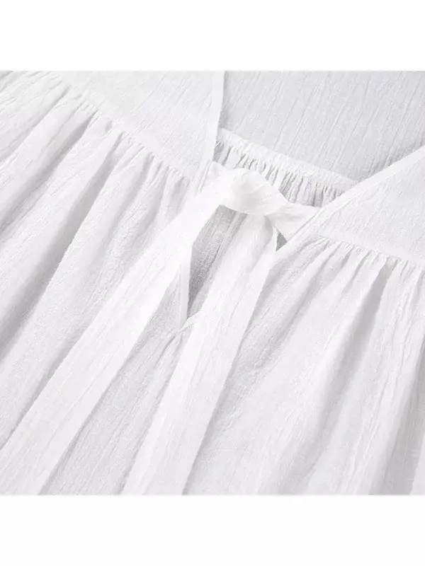 Pyjama Blanc En Coton Pour Femme "Reflet de Cristal"