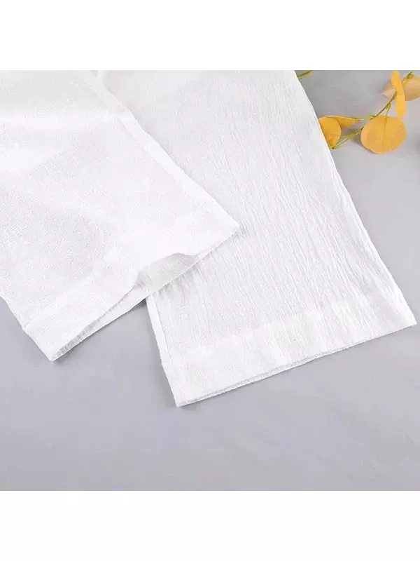 Pyjama Blanc En Coton Pour Femme "Reflet de Cristal"