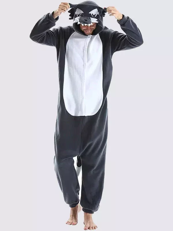 Combinaison Pyjama Pour Homme "Loup Gris"